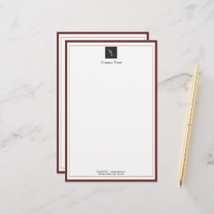 Modern Red White Gold met zakelijke Logo Briefpapier