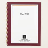 Modern Red White Gold met zakelijke Logo Planner (Voorkant)