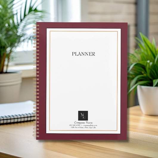 Modern Red White Gold met zakelijke Logo Planner