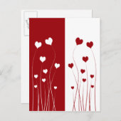Modern Red White Hearts Briefkaart (Voorkant / Achterkant)