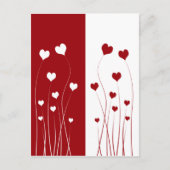 Modern Red White Hearts Briefkaart (Voorkant)