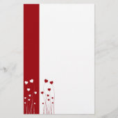 Modern Red White Hearts Briefpapier (Voorkant)
