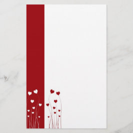 Modern Red White Hearts Briefpapier