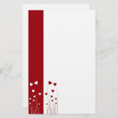 Modern Red White Hearts Briefpapier (Voorkant / Achterkant)