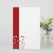 Modern Red White Hearts Briefpapier (Staand voorkant)