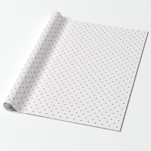 Modern Red & White Hearts Pattern Valentine Day  Cadeaupapier (Uitgerold)
