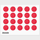 Modern Red White Hello 30th Birthday Ronde Sticker (Vel)