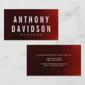 Modern Red White Huge Letters Visitekaartje (Voorkant / Achterkant)