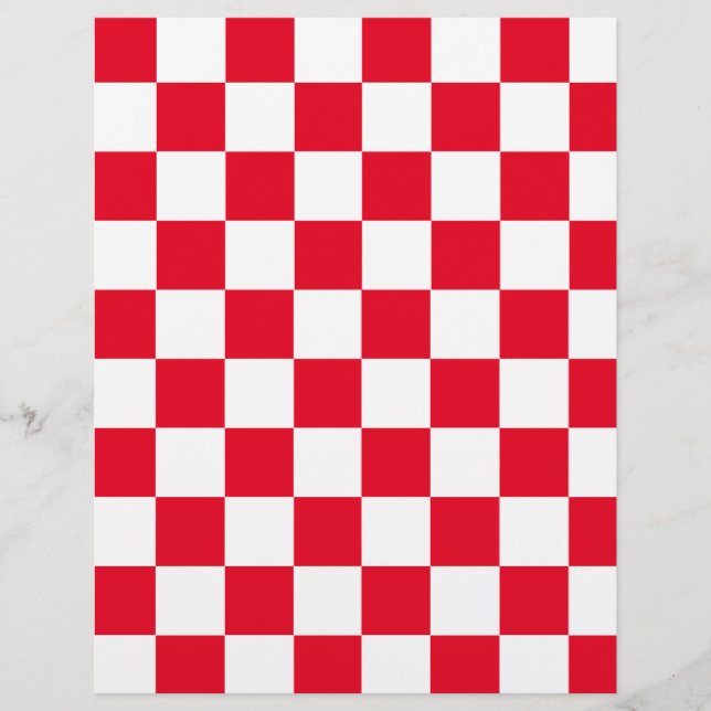 Modern Red White Kroatisch chequeboekpapier (Voorkant)
