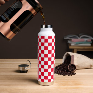 Modern Red White Kroatische chequeboksen Waterfles