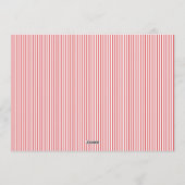 Modern Red White Lijst Stripes Foto Feestdagenkaart (Achterkant)