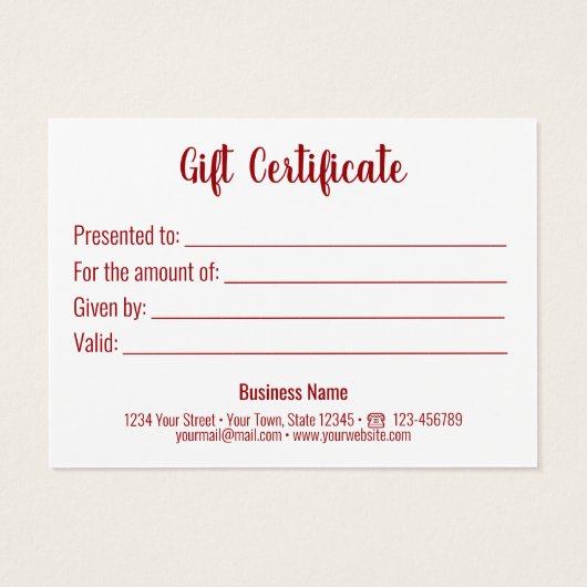 Modern Red White Love Hearts Romantic Gift Kaart (Achterkant)