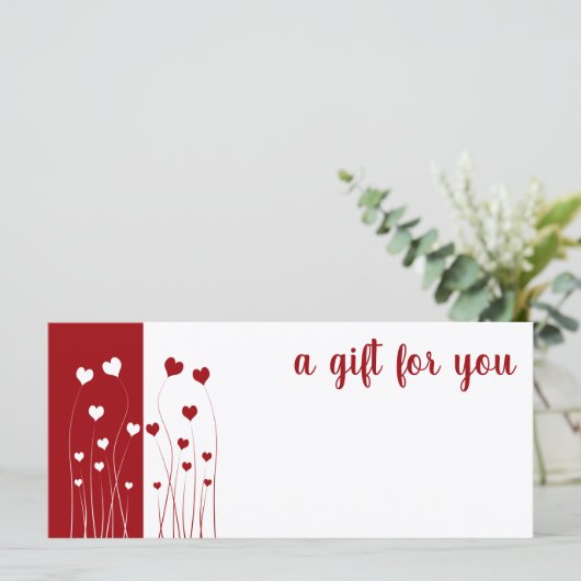 Modern Red White Love Romantic Hearts Gift Kaart (Staand voorkant)
