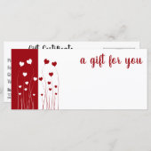 Modern Red White Love Romantic Hearts Gift Kaart (Voorkant / Achterkant)