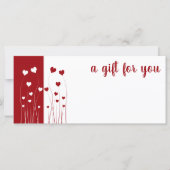 Modern Red White Love Romantic Hearts Gift Kaart (Voorkant)