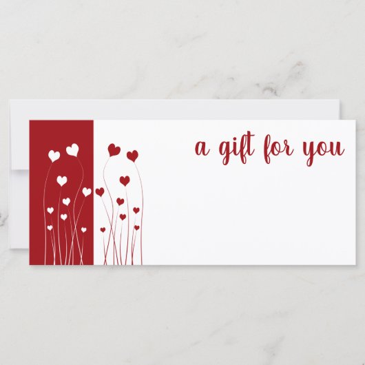 Modern Red White Love Romantic Hearts Gift Kaart (Voorkant)
