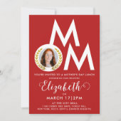 Modern Red White Mother Day Award Lunch Bold Typo Kaart (Voorkant)