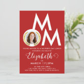 Modern Red White Mother Day Award Lunch Bold Typo Kaart (Staand voorkant)