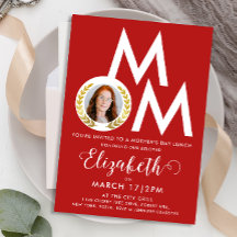 Modern Red White Mother Day Award Lunch Bold Typo