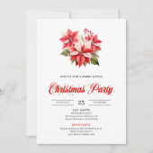 Modern Red White Poinsettia Bouquet Christmas  Kaart (Voorkant)