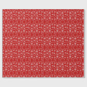Modern Red & White Snowflake Christmas Holiday Cadeaupapier (Vlak)