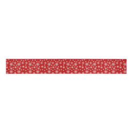 Modern Red & White Snowflake Christmas Holiday  Grosgrain Lint