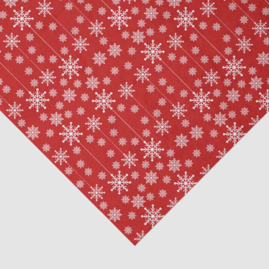 Modern Red & White Snowflake Christmas Holiday Tissuepapier (Detail)