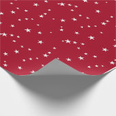 Modern Red White Stars Kerstmis Cadeaupapier (Hoek)