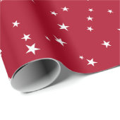 Modern Red White Stars Kerstmis Cadeaupapier (Rol Hoek)