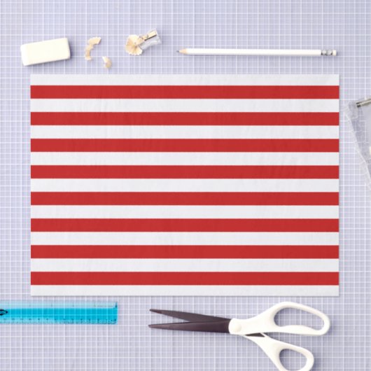 Modern Red White Stripes kerst Tissuepapier (Craft)