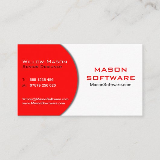 Modern Red & White Technology Visitekaartje (Voorkant)