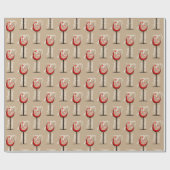 Modern Red Wine Glass Pattern 70th Birthday Gift Cadeaupapier (Vlak)