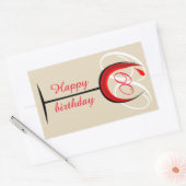 Modern Red Wine Glass Script 60th Birthday Rechthoekige Sticker (Envelop)