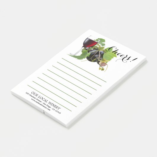 Modern Red Wine Wine Wineyard Winery Post-it Notes (Schuin)