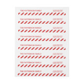 Modern Red | Wit kerstadreslabel (Vel)