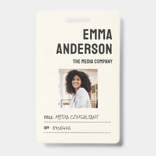 Modern redactioneel | foto personeelskaart badge (Voorzijde)