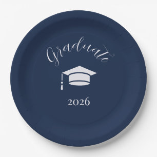 Modern redactioneel script Navy foto afstuderen Papieren Bordje