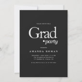 Modern Redactioneel Zwart-wit Foto Afstuderen Kaart (Achterkant)