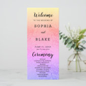 Modern Regenboog en Bloemen Huwelijksprogramma (Staand voorkant)