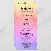 Modern Regenboog en Bloemen Huwelijksprogramma (Voorkant / Achterkant)