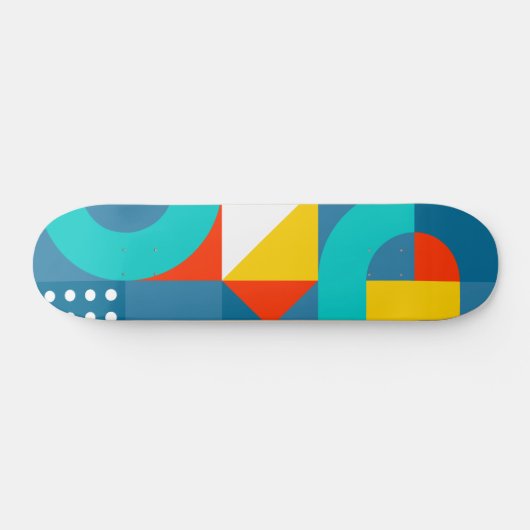 Modern Regenboog Kleurrijk Geometrisch Patroon Persoonlijk Skateboard (Horizontaal)