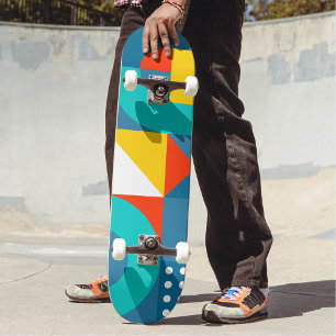 Modern Regenboog Kleurrijk Geometrisch Patroon Persoonlijk Skateboard