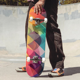 Modern Regenboog Kleurrijk Geometrisch Patroon Persoonlijk Skateboard