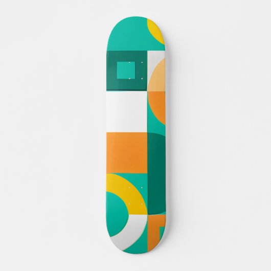 Modern Regenboog Kleurrijk Geometrisch Patroon Persoonlijk Skateboard (Voorkant)