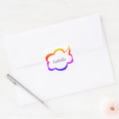 Modern Regenboog Meisje Monogram Vierkante Sticker (Envelop)
