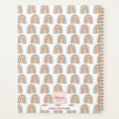 Modern regenboog roos goudgrijs wit monogram 2025 planner (Achterkant)