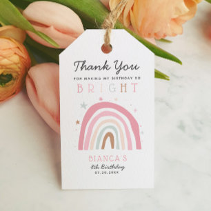 Modern Regenboog Verjaardagsfeest Zo BRIGHT Cadeaulabel