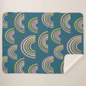 Modern regenboogpatroon in blauw sherpa deken (Voorkant (horizontaal))