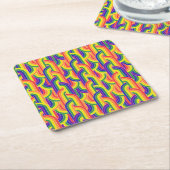 Modern regenboogpatroon kartonnen onderzetters (Schuin)