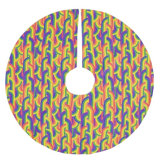 Modern regenboogpatroon kerstboom rok (Voorkant)